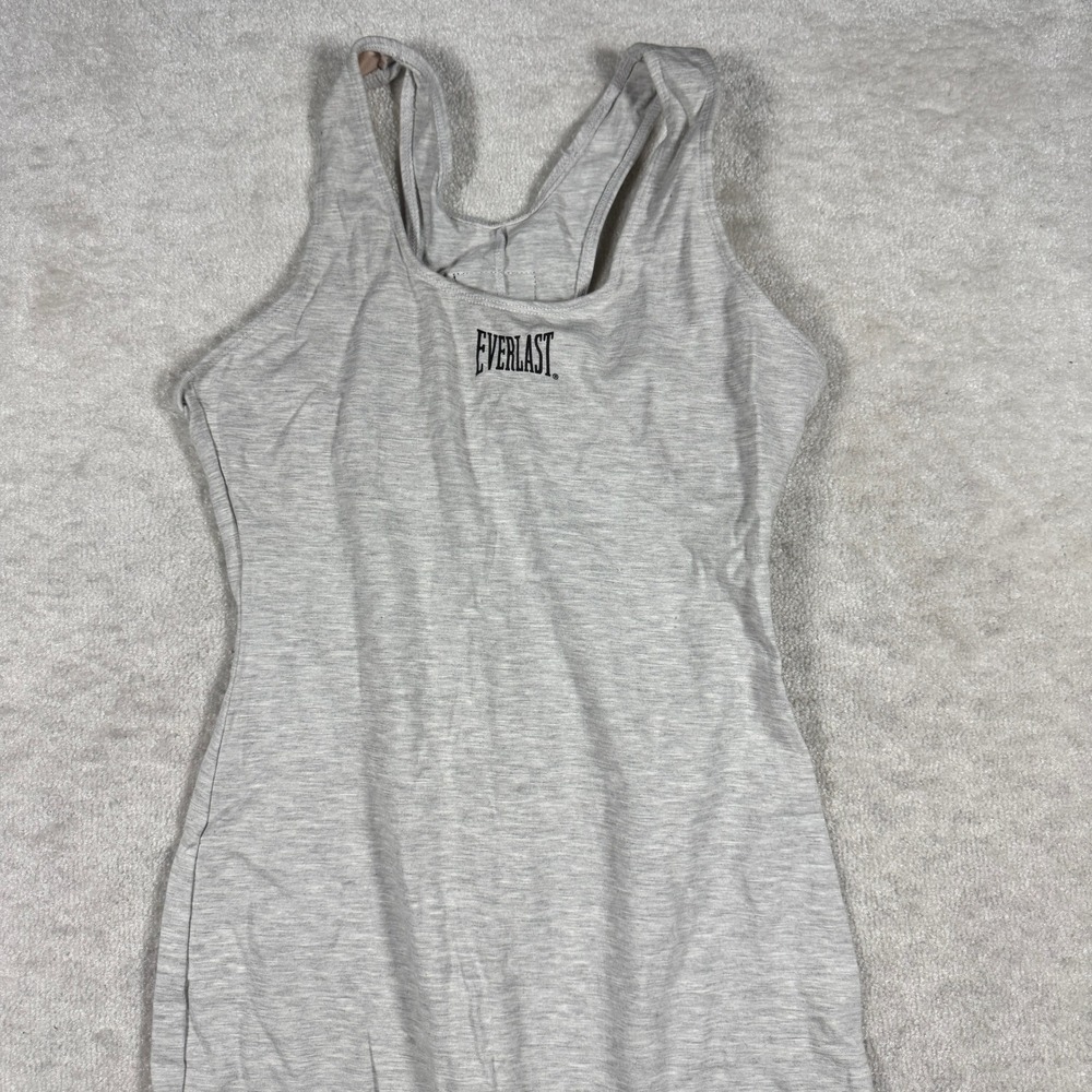 Everlast Jumpsuit Women XL Gray Bodysuit Racerback Cotton Blend Coolmax Athletic